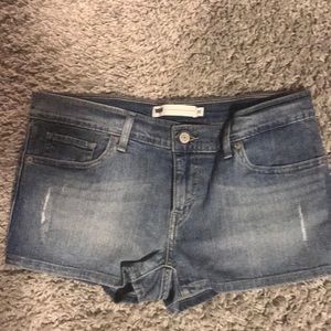 NWOT...LEVIS JEAN SHORTS VERY DISTRESSED